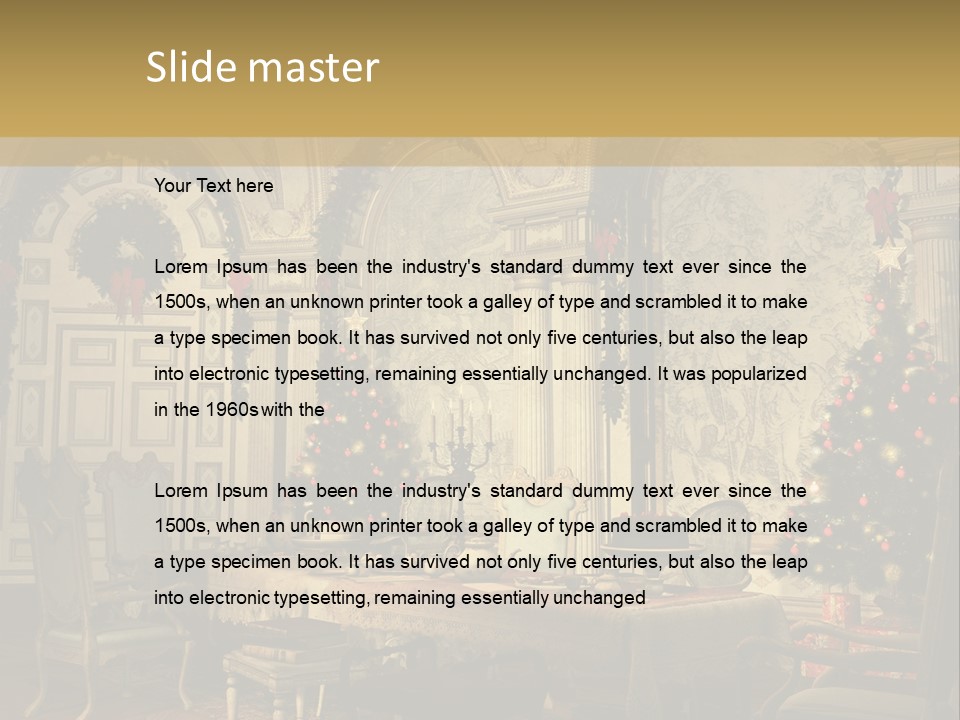 Mansion Cup Garland PowerPoint Template