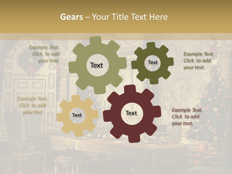 Mansion Cup Garland PowerPoint Template