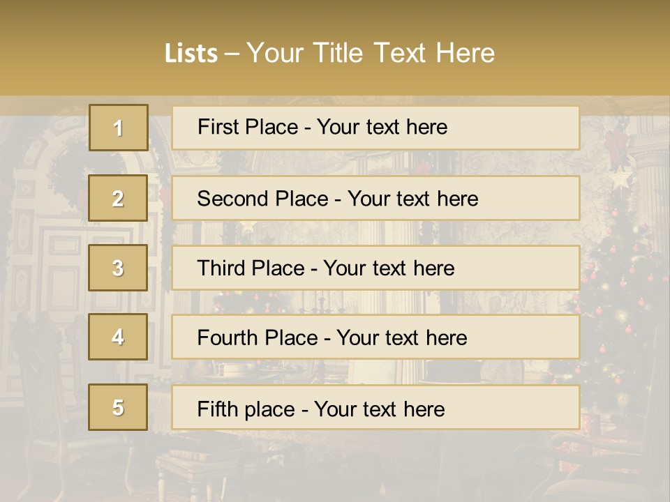 Mansion Cup Garland PowerPoint Template