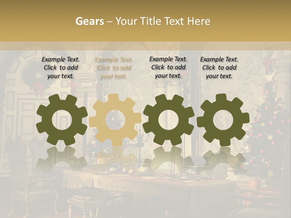 Mansion Cup Garland PowerPoint Template