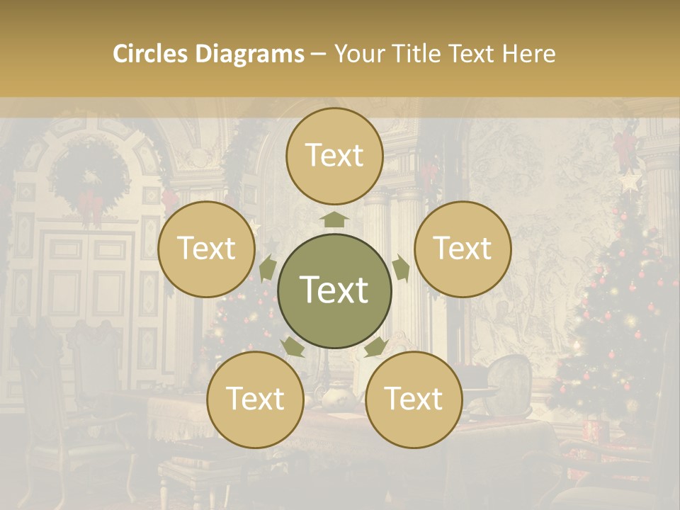 Mansion Cup Garland PowerPoint Template