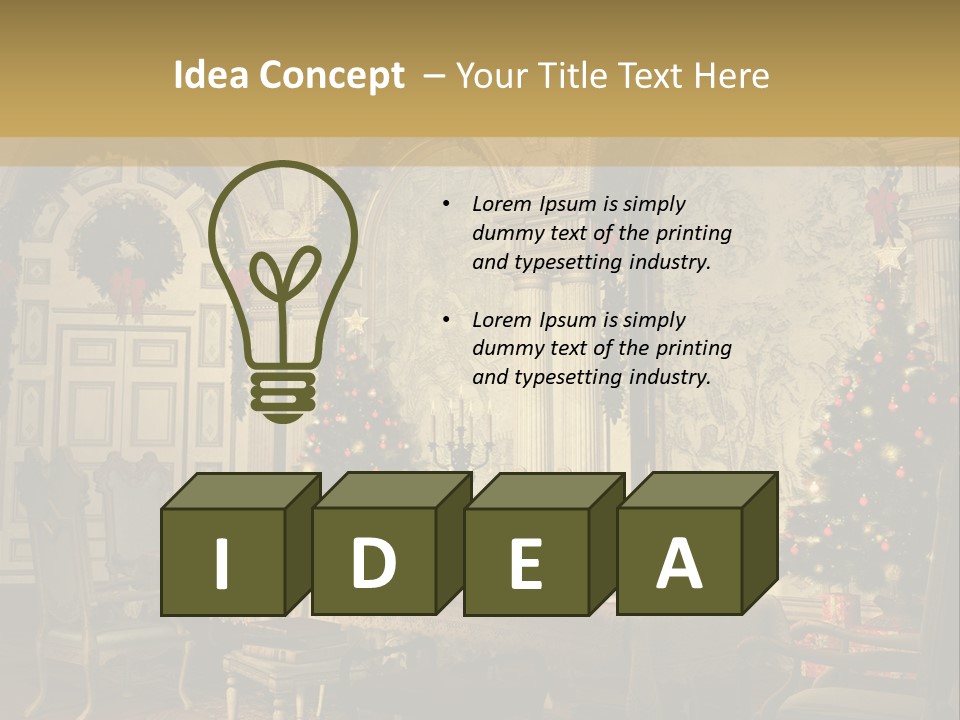 Mansion Cup Garland PowerPoint Template