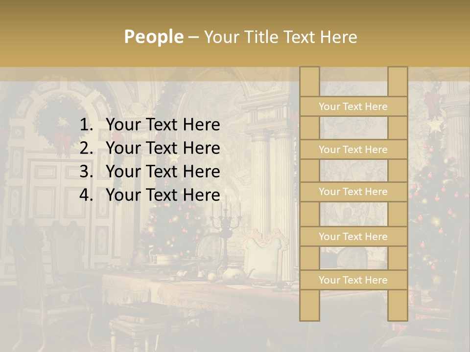 Mansion Cup Garland PowerPoint Template