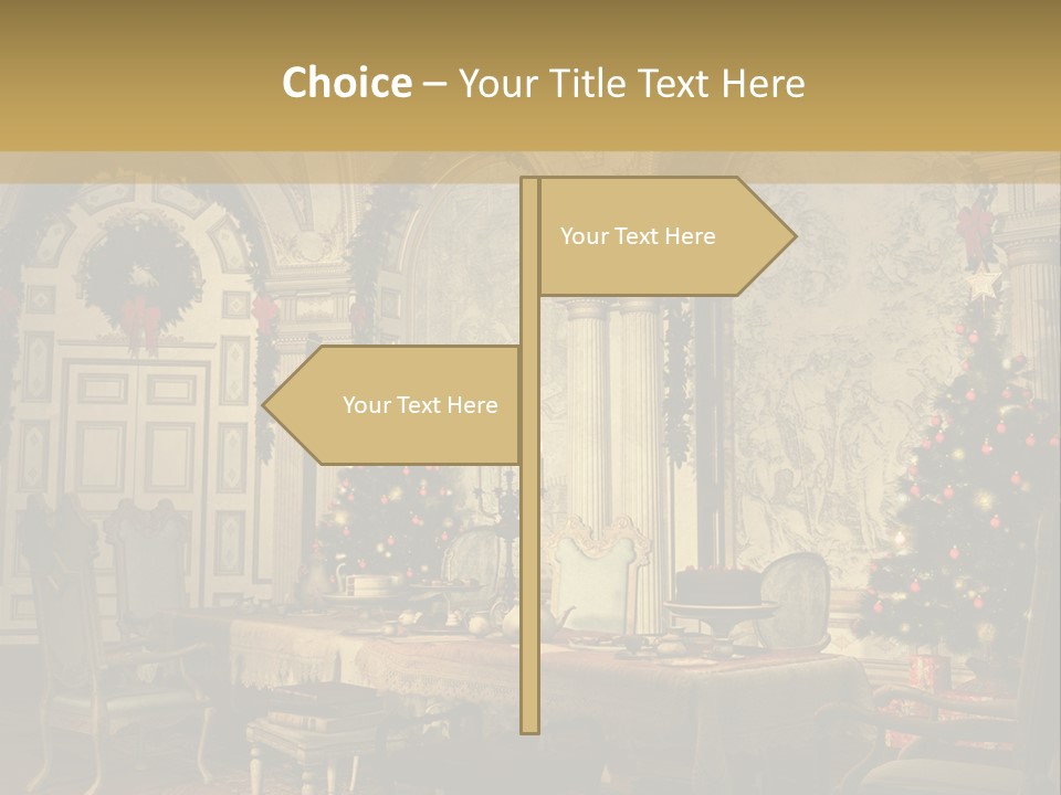 Mansion Cup Garland PowerPoint Template