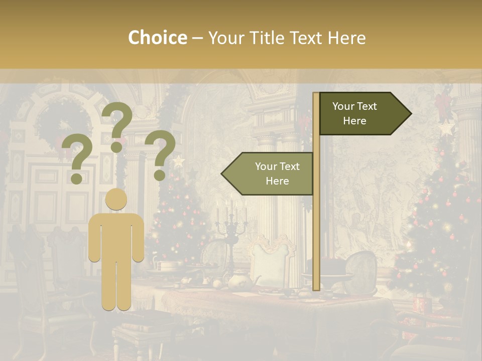 Mansion Cup Garland PowerPoint Template