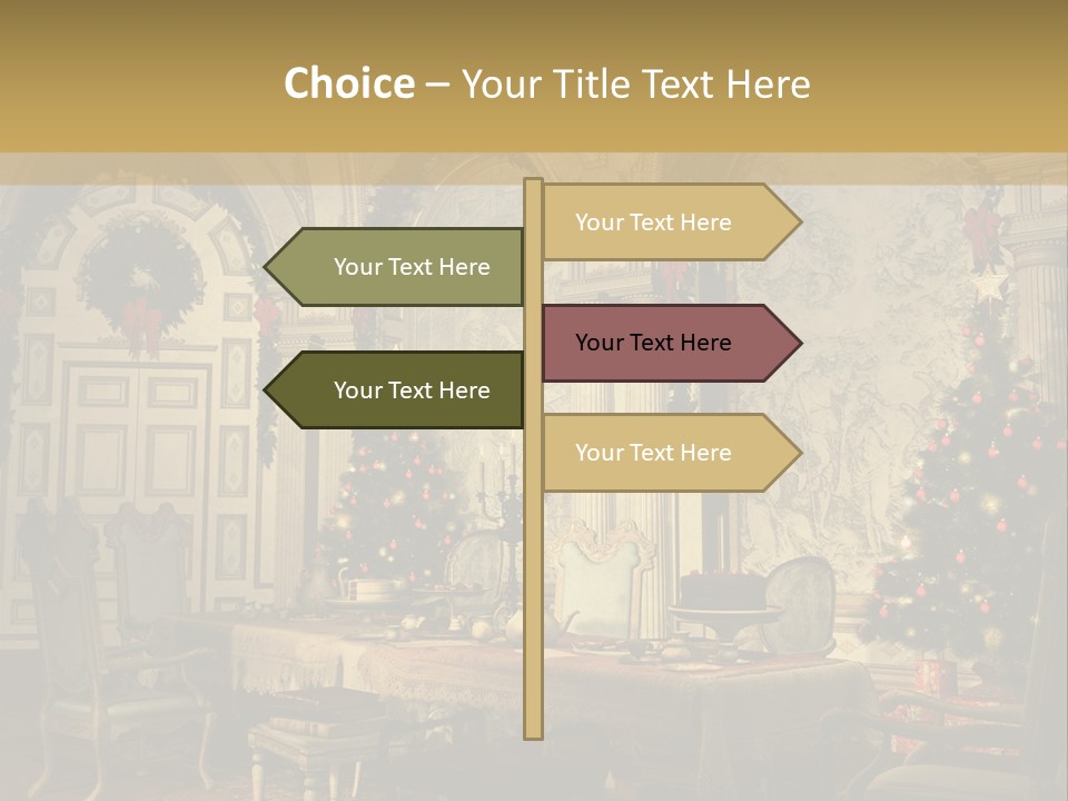 Mansion Cup Garland PowerPoint Template