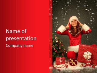 Young Winter Surprise PowerPoint Template