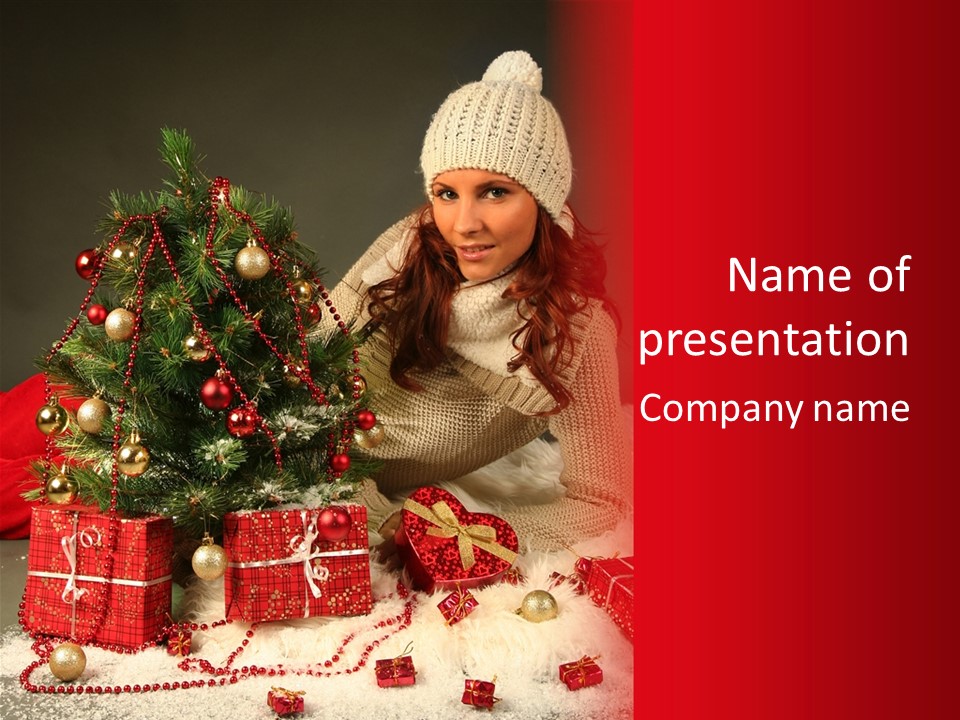 Red December Seasonal PowerPoint Template