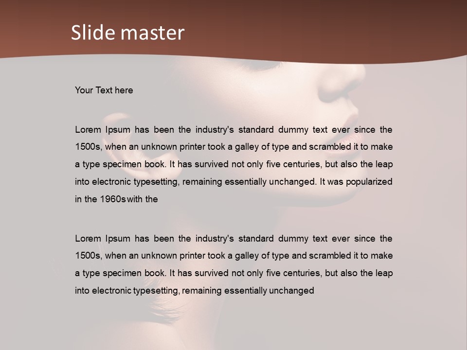 Brunette Face Fashion PowerPoint Template