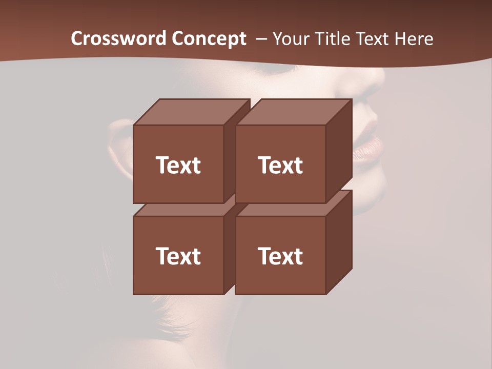 Brunette Face Fashion PowerPoint Template