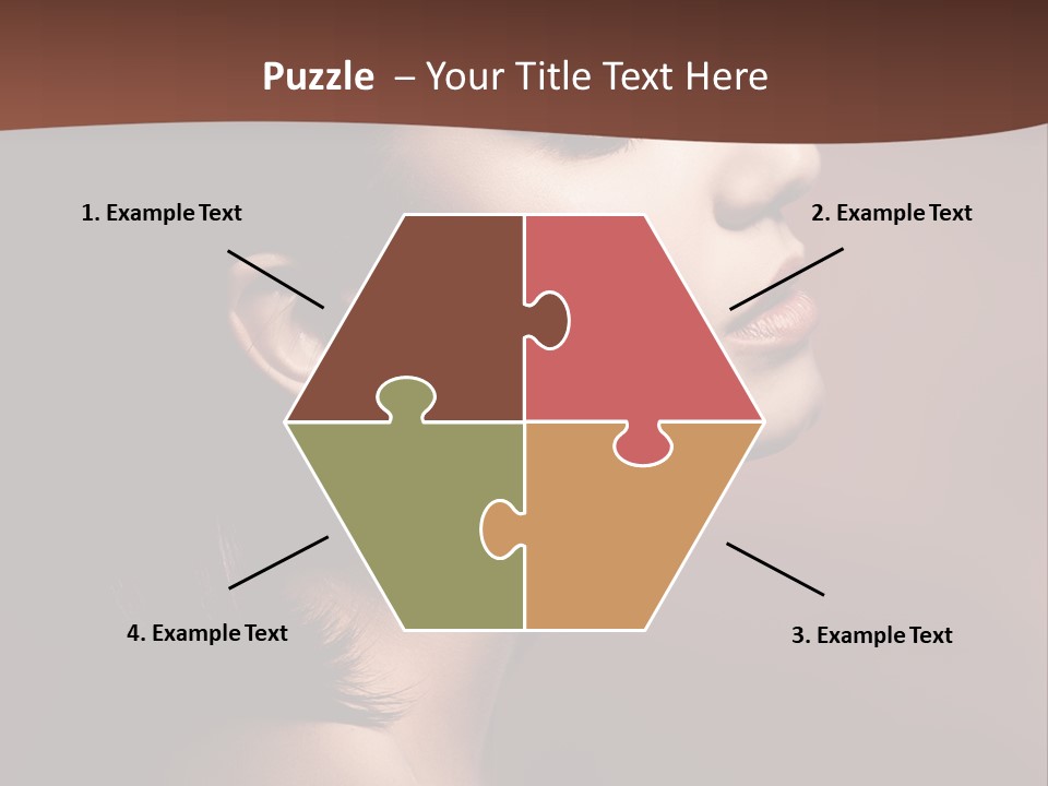 Brunette Face Fashion PowerPoint Template