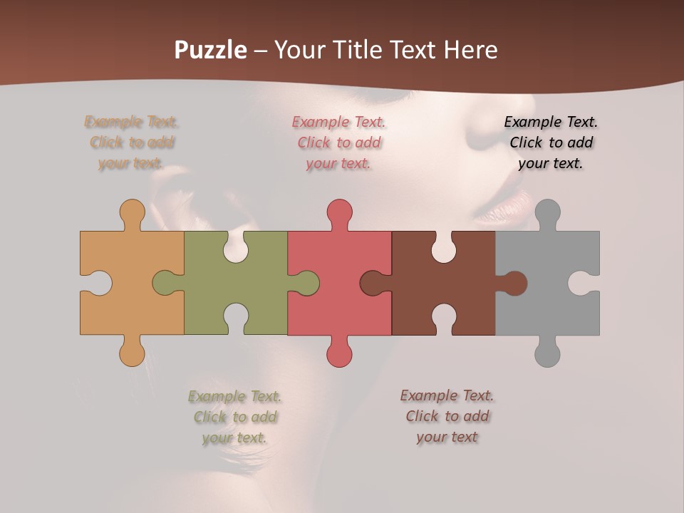 Brunette Face Fashion PowerPoint Template