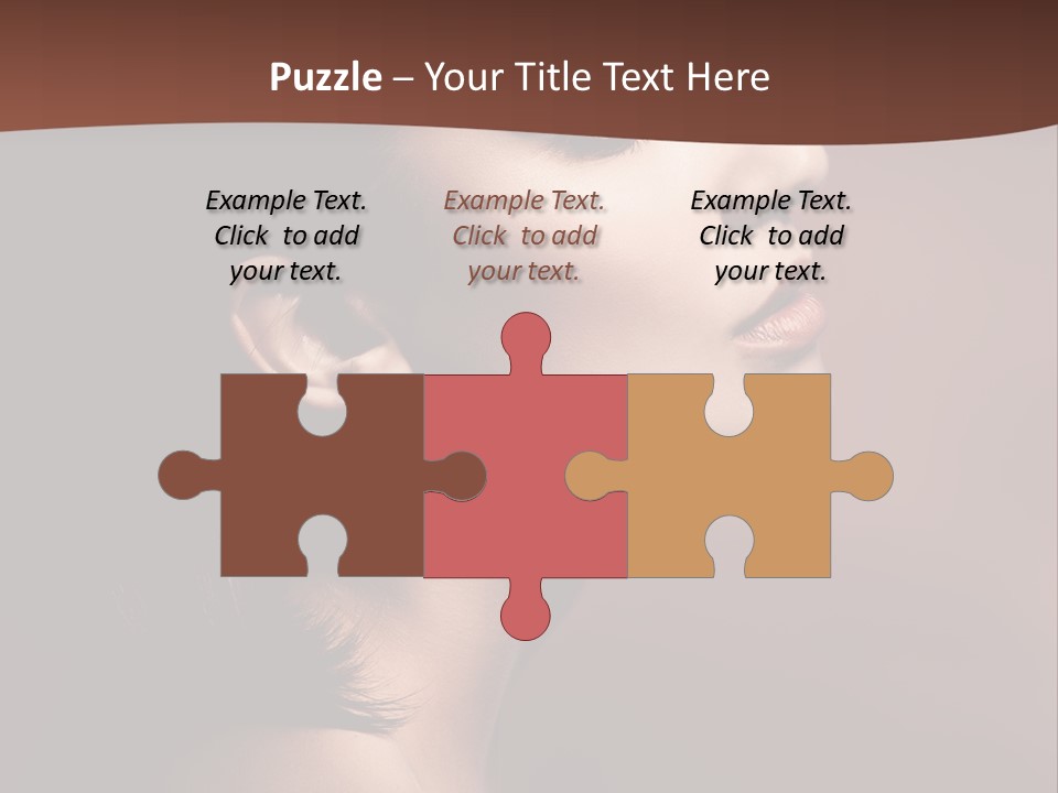 Brunette Face Fashion PowerPoint Template