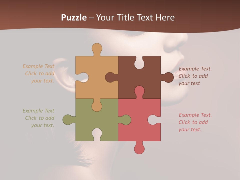 Brunette Face Fashion PowerPoint Template