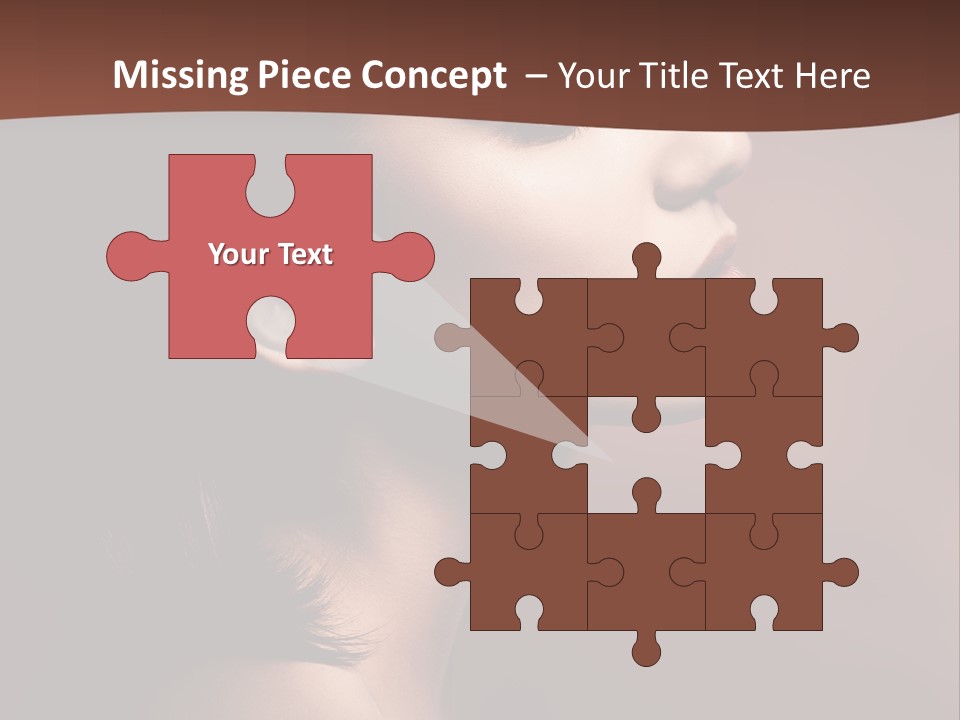 Brunette Face Fashion PowerPoint Template