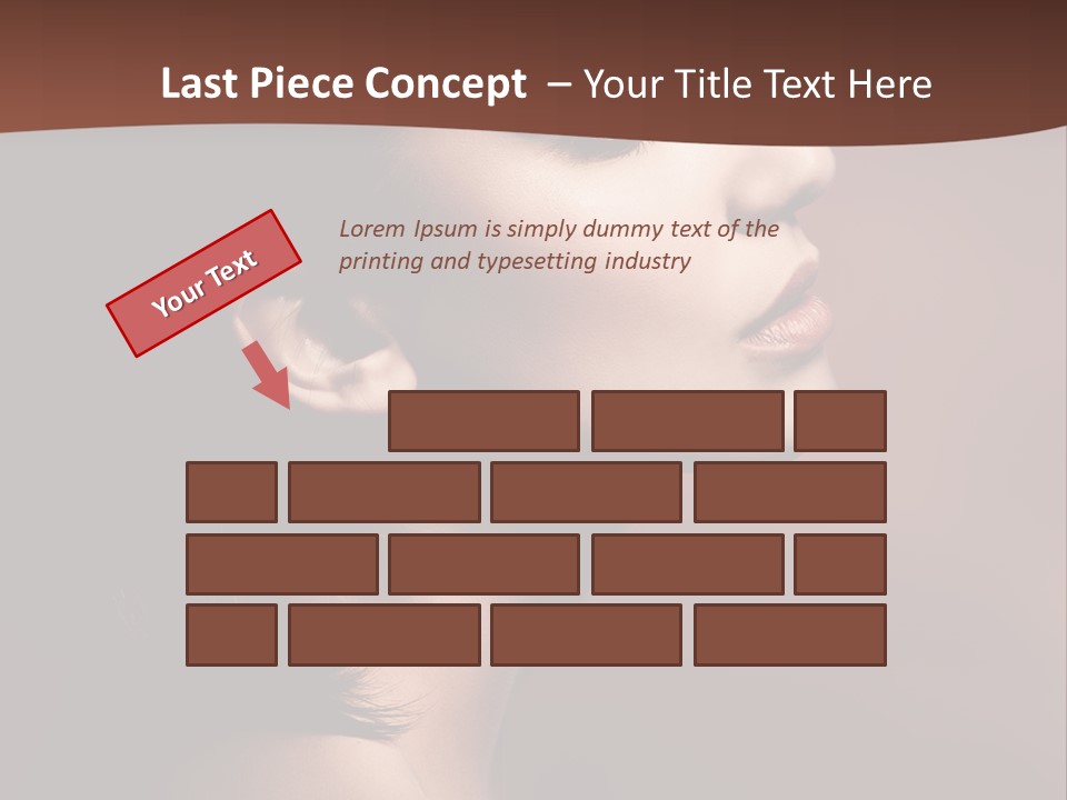 Brunette Face Fashion PowerPoint Template