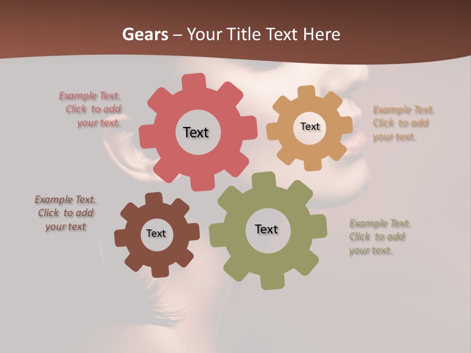 Brunette Face Fashion PowerPoint Template