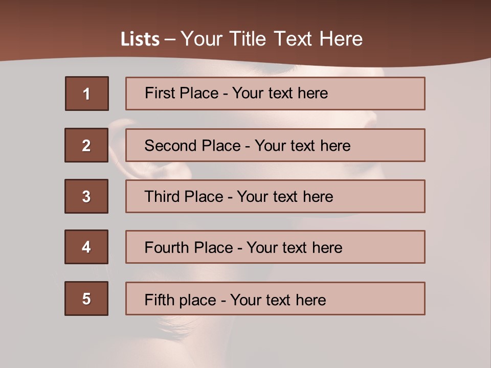 Brunette Face Fashion PowerPoint Template