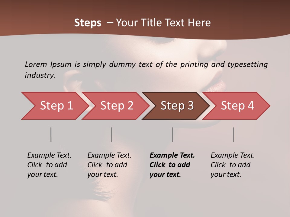 Brunette Face Fashion PowerPoint Template