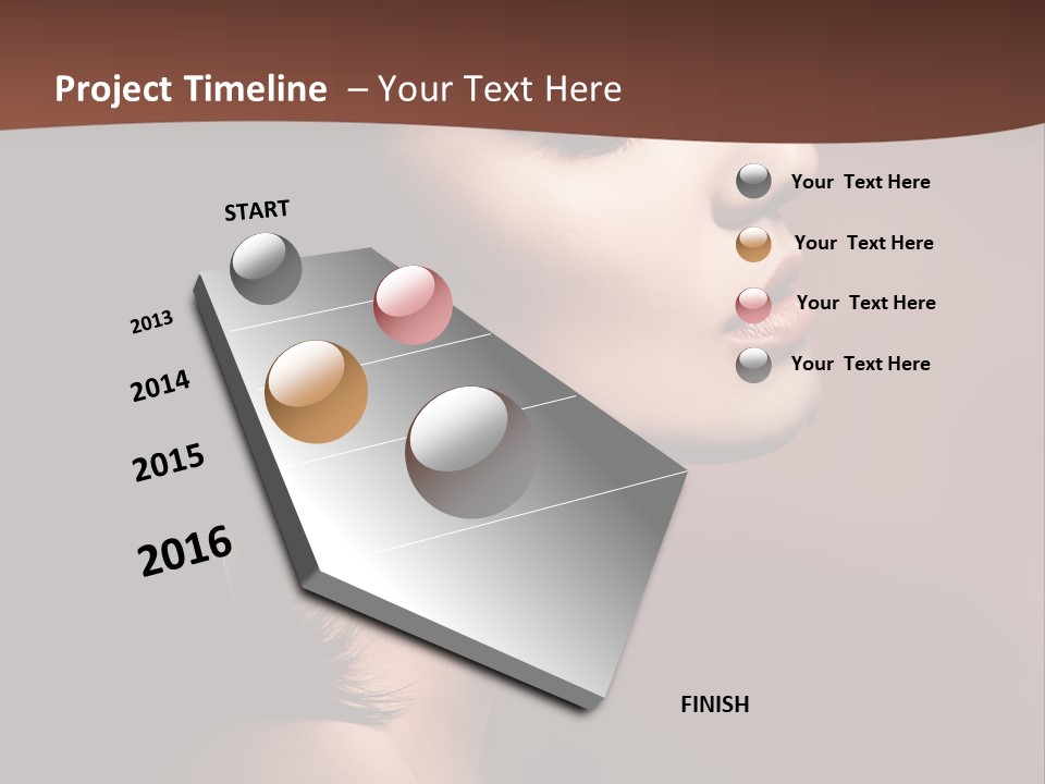 Brunette Face Fashion PowerPoint Template