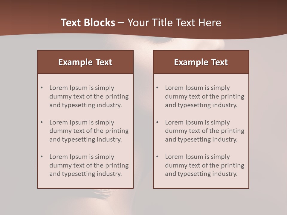Brunette Face Fashion PowerPoint Template