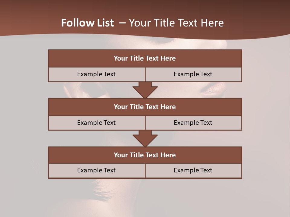 Brunette Face Fashion PowerPoint Template