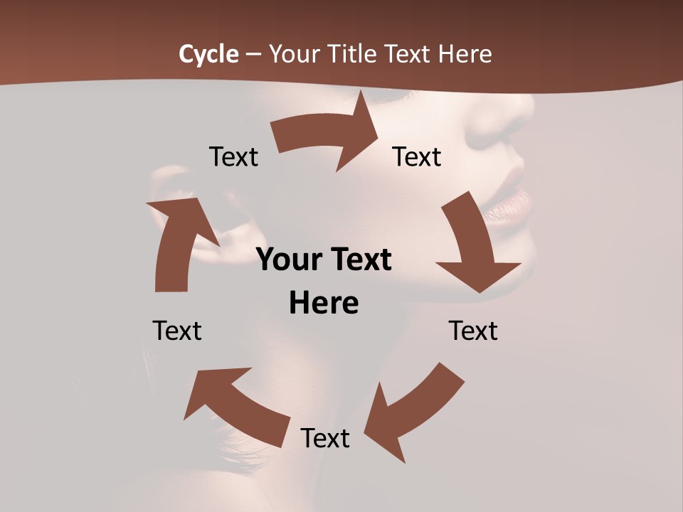 Brunette Face Fashion PowerPoint Template