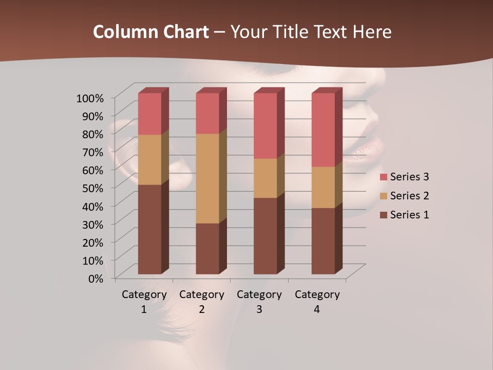 Brunette Face Fashion PowerPoint Template