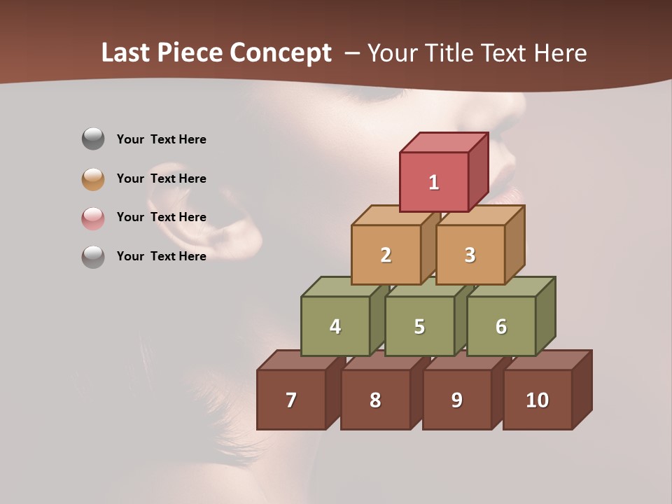 Brunette Face Fashion PowerPoint Template