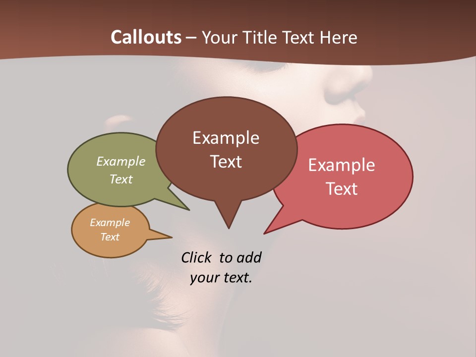 Brunette Face Fashion PowerPoint Template