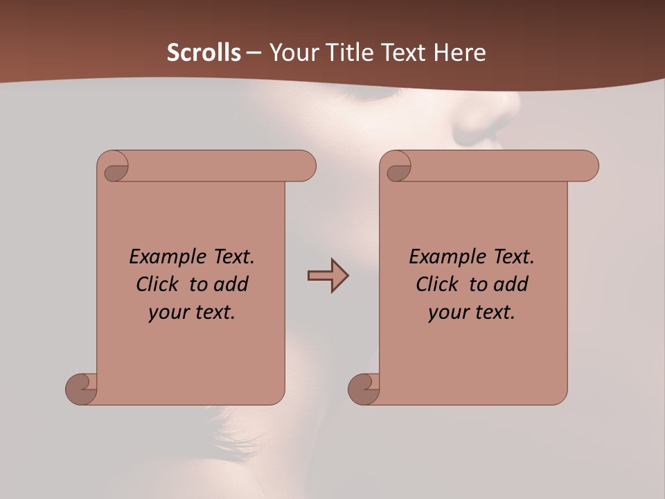 Brunette Face Fashion PowerPoint Template