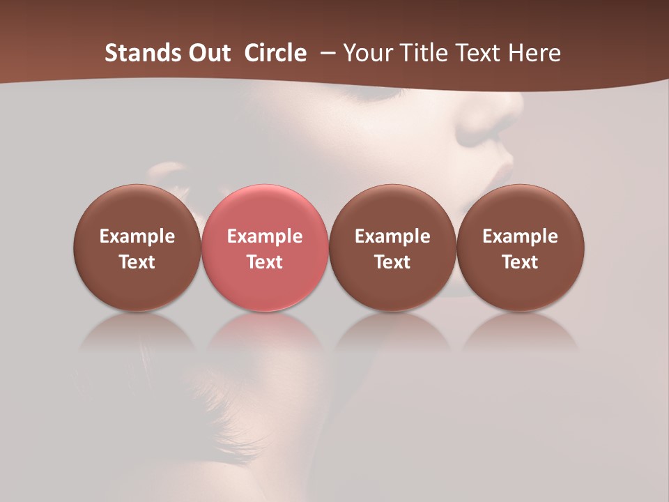 Brunette Face Fashion PowerPoint Template