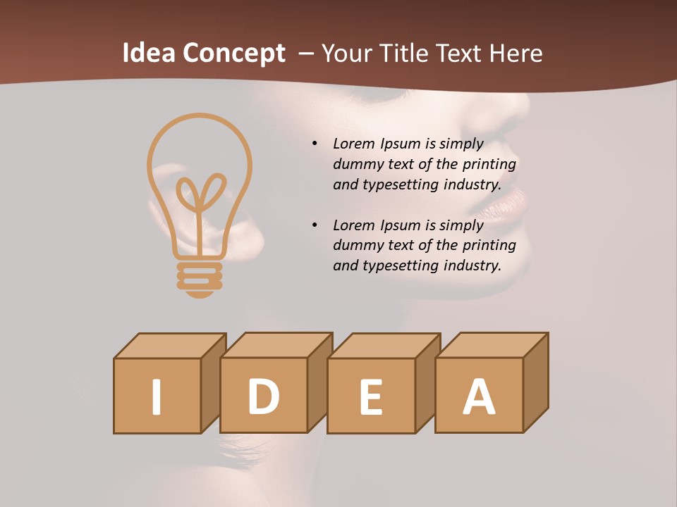 Brunette Face Fashion PowerPoint Template