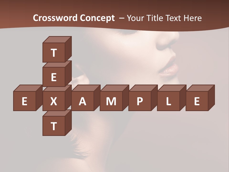 Brunette Face Fashion PowerPoint Template