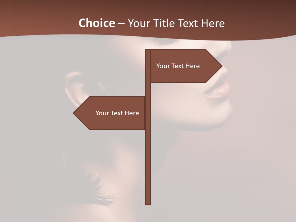 Brunette Face Fashion PowerPoint Template