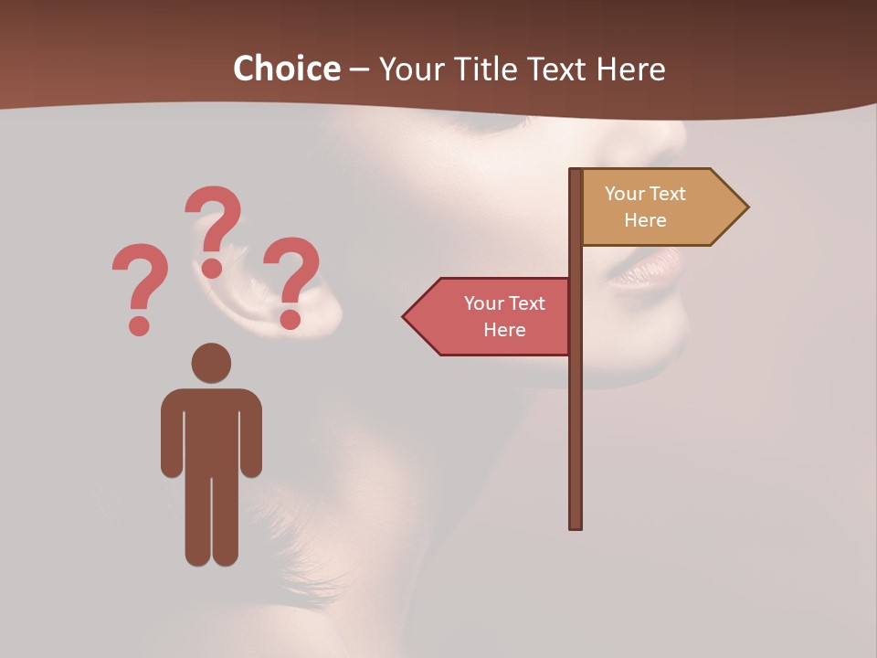 Brunette Face Fashion PowerPoint Template