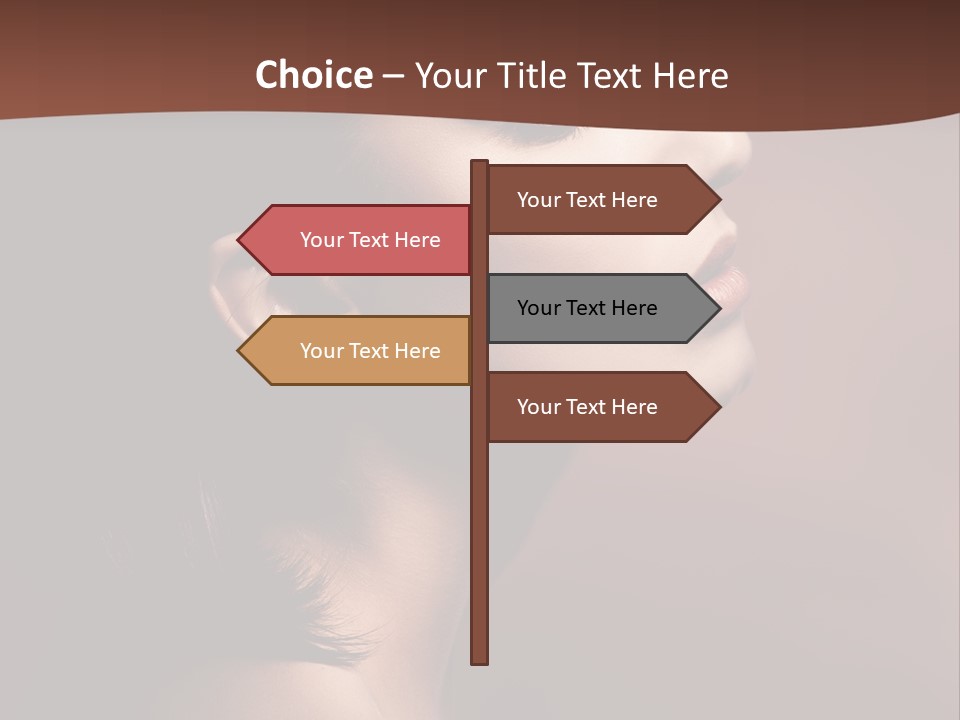 Brunette Face Fashion PowerPoint Template