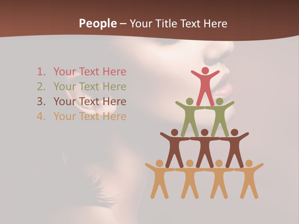 Brunette Face Fashion PowerPoint Template