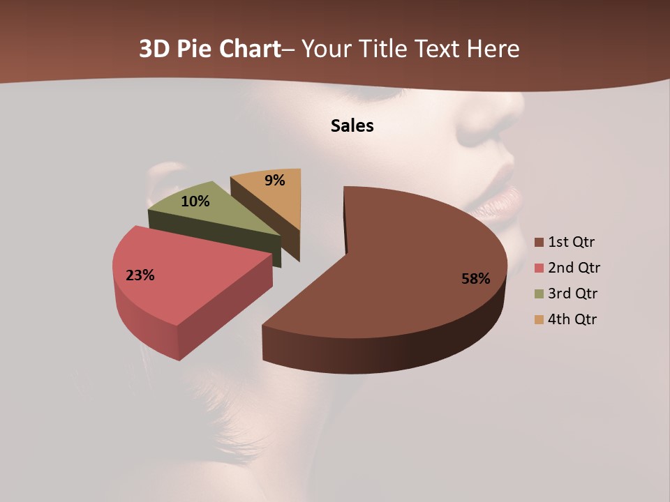 Brunette Face Fashion PowerPoint Template