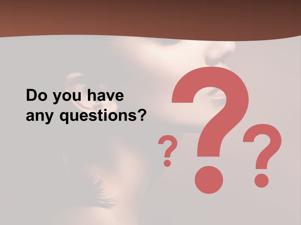 Brunette Face Fashion PowerPoint Template