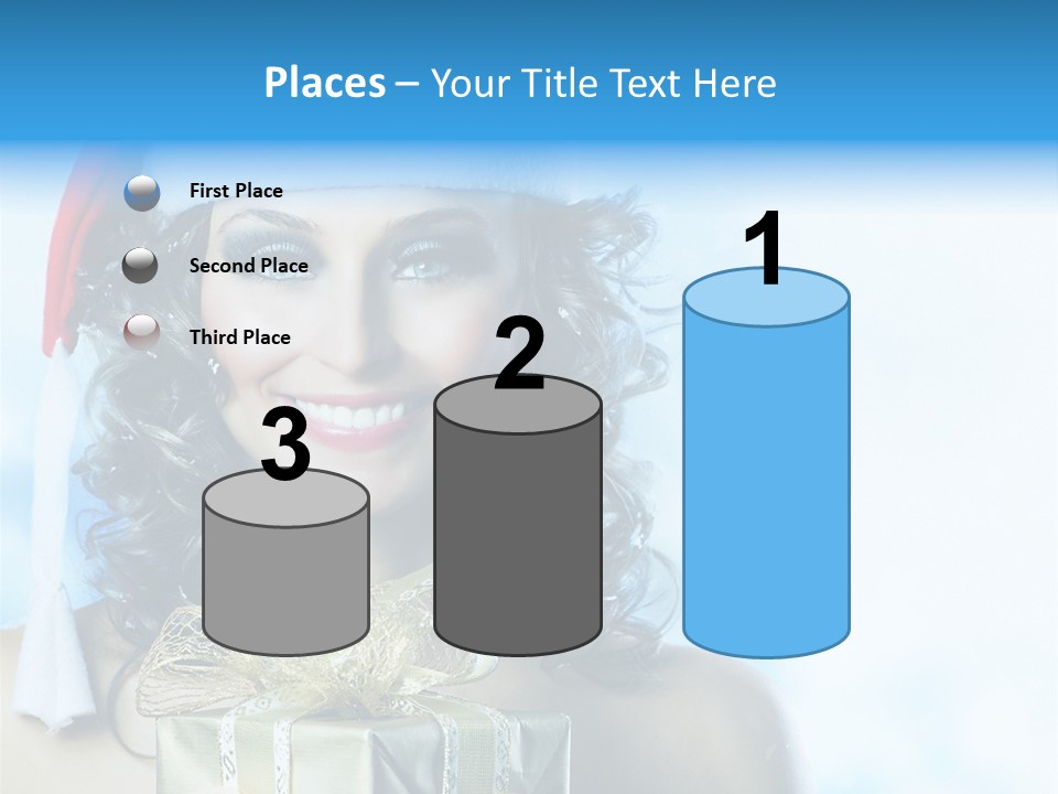 Hair Ribbon Santa PowerPoint Template