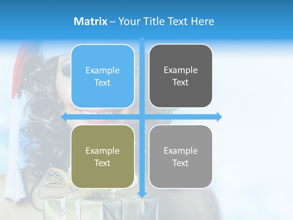 Hair Ribbon Santa PowerPoint Template