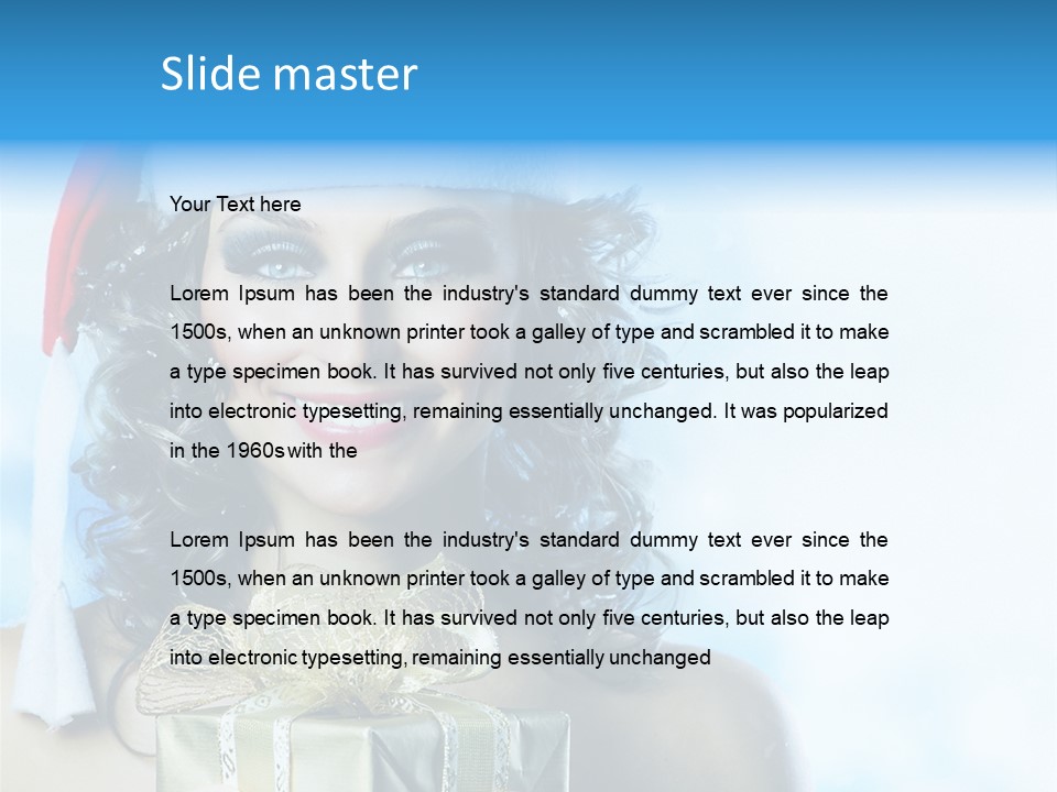 Hair Ribbon Santa PowerPoint Template