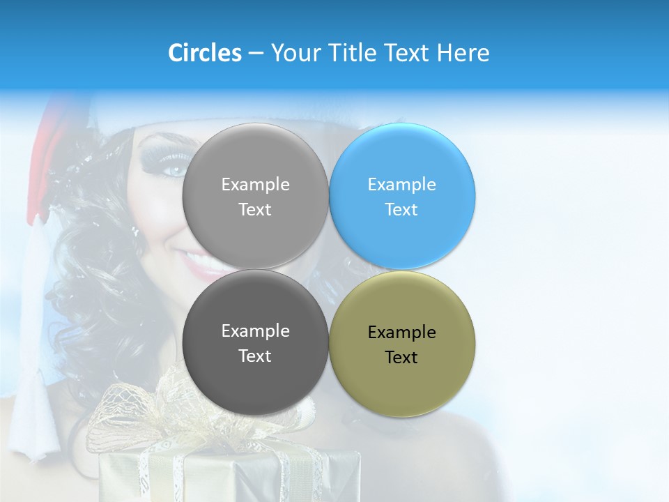 Hair Ribbon Santa PowerPoint Template