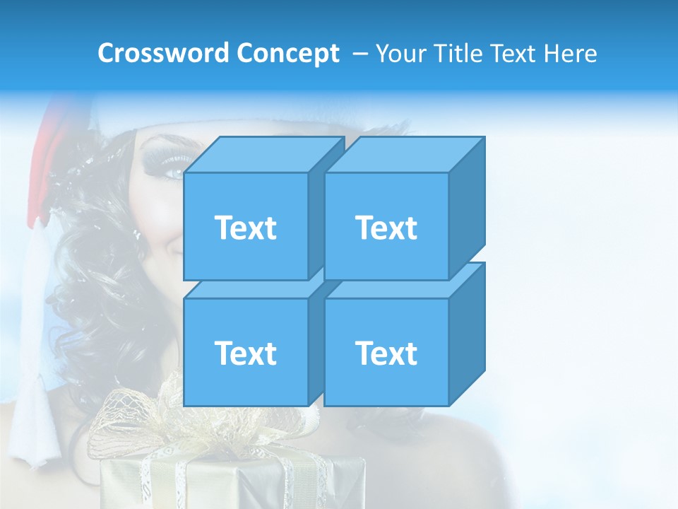 Hair Ribbon Santa PowerPoint Template