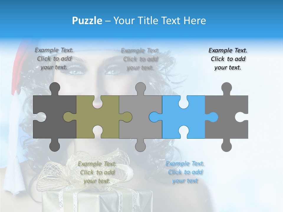 Hair Ribbon Santa PowerPoint Template