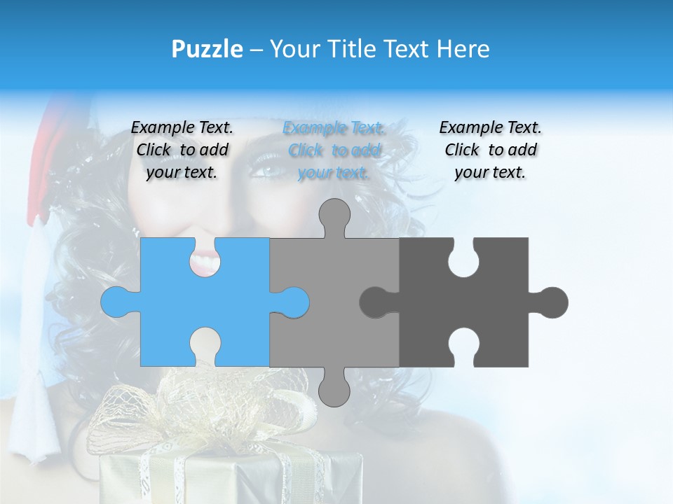 Hair Ribbon Santa PowerPoint Template