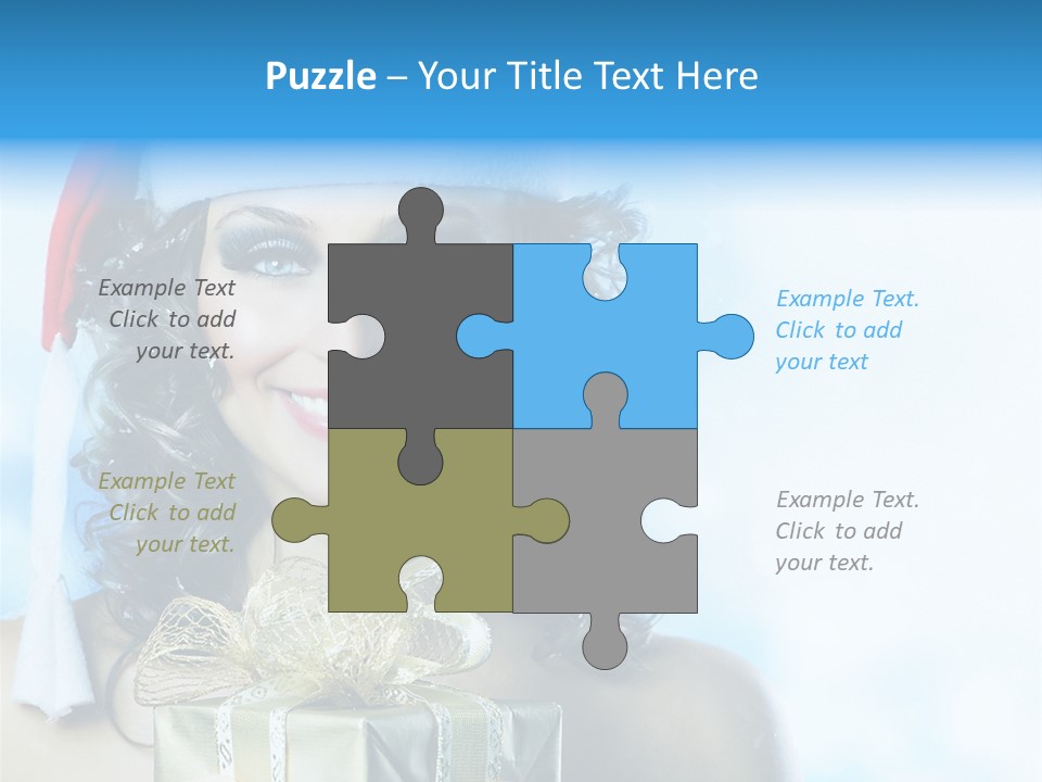 Hair Ribbon Santa PowerPoint Template