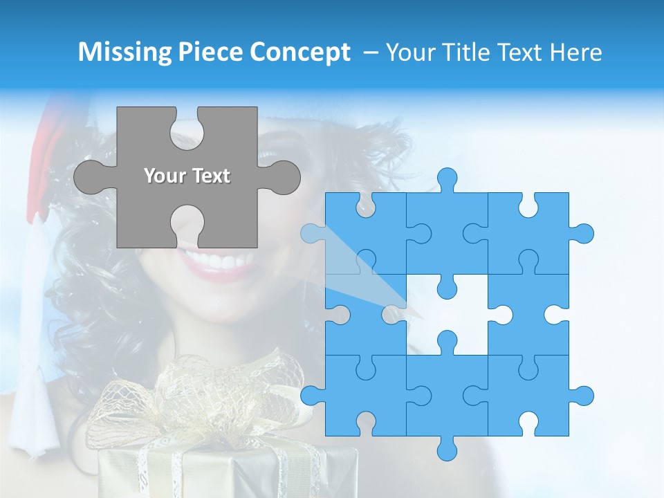 Hair Ribbon Santa PowerPoint Template