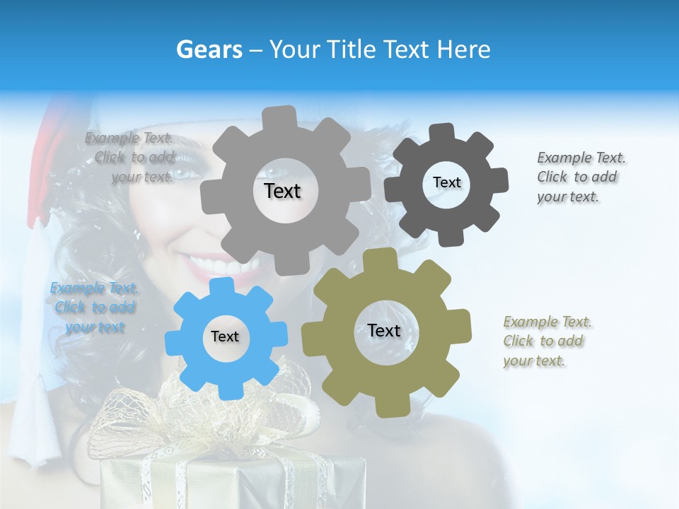 Hair Ribbon Santa PowerPoint Template